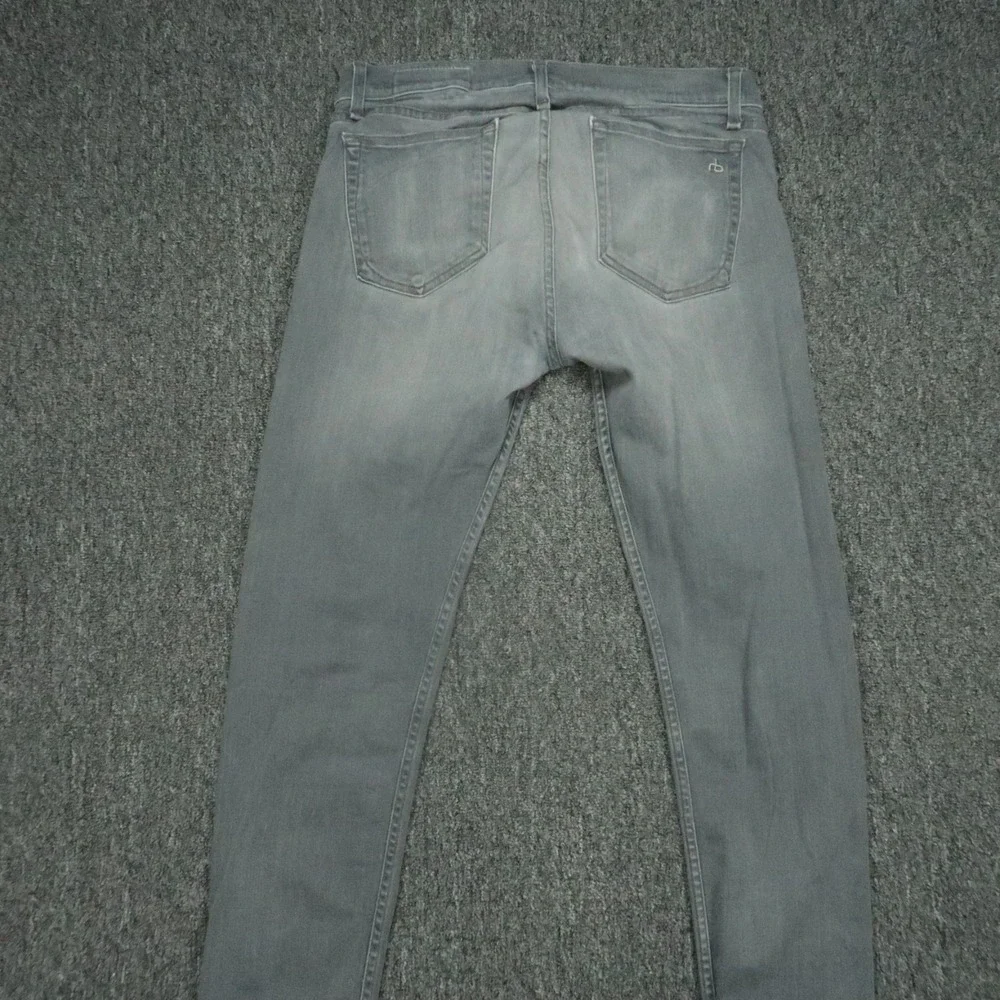 rag &‎ bone Jeans Men 33x35 Silver Gray Fit 1 Skinny 5 Pocket Button